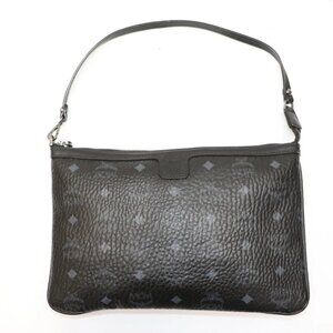 MCM Visetos Liz Shopper Tote Pouch - Black/Purple